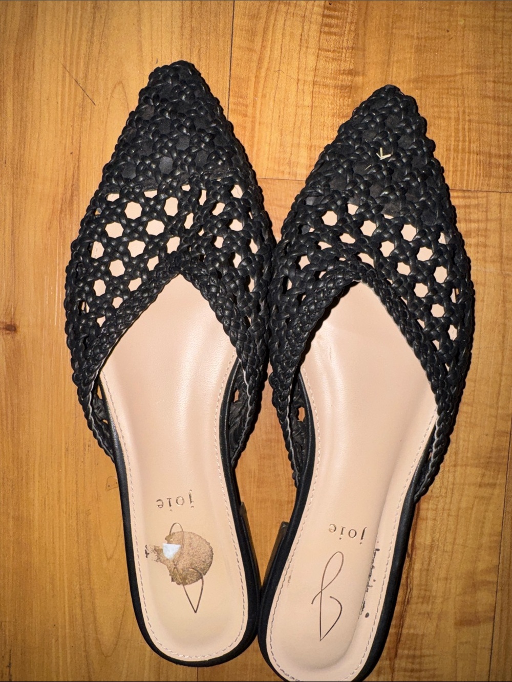 Joie Black Woven Pointed-Toe Mule(13)